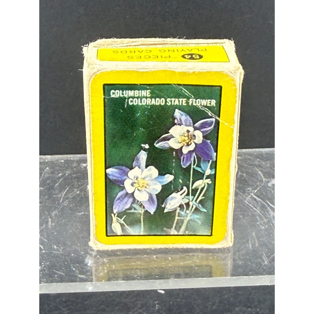 Vintage Miniature Colorado State Flower Columbine Playing Cards 54 Pcs Hong Kong